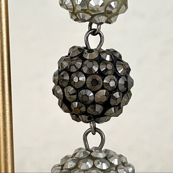 bling ball 3 tier drop earrings - Picture 3 of 11